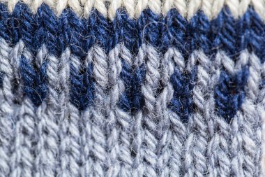 Bir el örme sıcak ve yumuşak yün desen güzel bir portre. Yumuşak çorap ya da doğal yün atkı. Renkli desen.