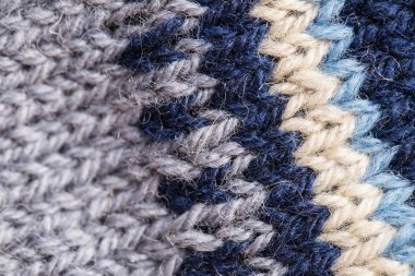 Bir el örme sıcak ve yumuşak yün desen güzel bir portre. Yumuşak çorap ya da doğal yün atkı. Renkli desen.