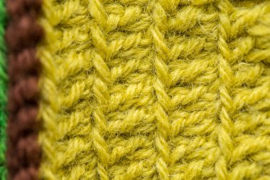 Güzel bir portre renkli yün iplik bir el yapımı tığ işi desen. Yumuşak ve sıcak doğal koyun yün. Desen yün.