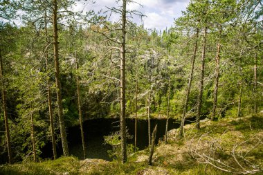 Finlandiya'da bir güzel göl manzara