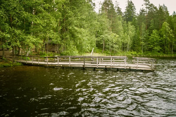 Piękne jezioro krajobraz w Finlandii — Zdjęcie stockowe