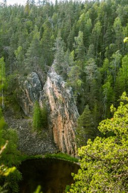 Bir nehir rapids Finlandiya ile güzel bir sahne