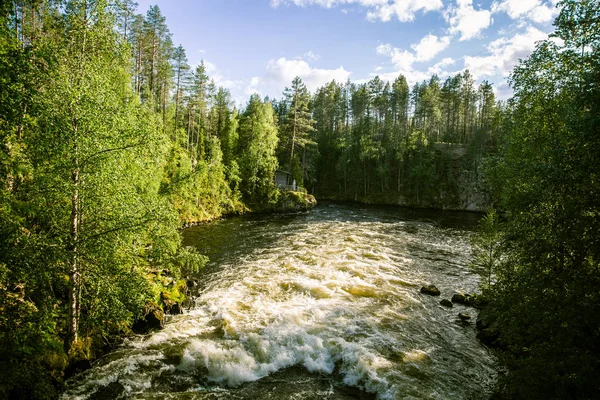 A beautiful scenery with a river rapids in Finland — Stock Photo, Image