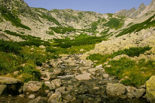 Un hermoso paisaje fluvial de montaña en Tatry, Eslovaquia —  Fotos de Stock