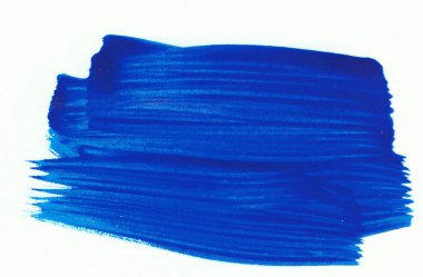 Bir beyaz kağıt üzerinde bir mavi boya kurulamak. Sanatsal öğe.