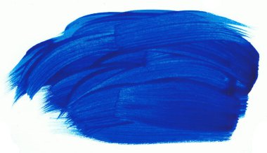 Bir beyaz kağıt üzerinde bir mavi boya kurulamak. Sanatsal öğe.