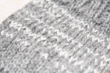 El yapımı örgü desen portre. Yün iplik örgü.