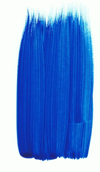 Een blauwe verf schar op een wit papier. Artistieke element. — Stockfoto