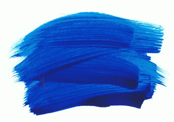 Bir beyaz kağıt üzerinde bir mavi boya kurulamak. Sanatsal öğe.