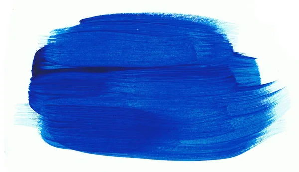 Een blauwe verf schar op een wit papier. Artistieke element. — Stockfoto