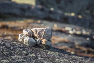 Merkez Norveç'te bir güzel dağ manzarası Güz. Güzel, renkli sahne deniz seviyesinden yüksek.