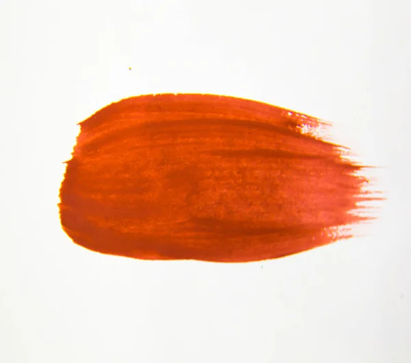 Dab Pintura Abstrata Cor Vermelha Sobre Fundo Branco Elemento Gráfico — Fotografia de Stock