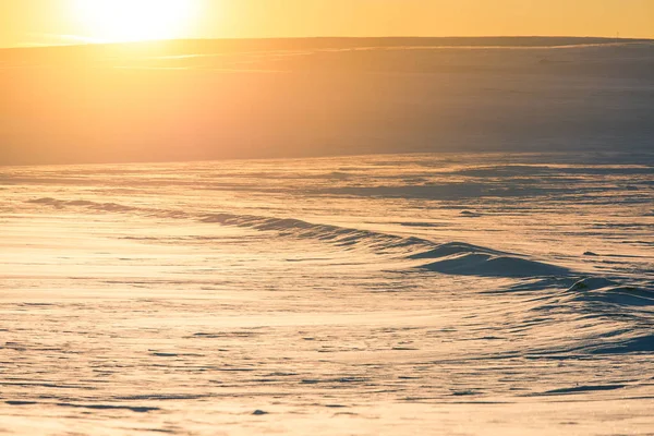 Bellissimo Tramonto Invernale Colorato Una Norvegia Centrale Luce Calda Della — Foto Stock