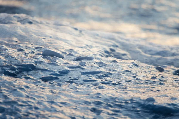 Гарні Крупним Планом Замерзле Море Води Узбережжі Балтійського Моря Заморожені — стокове фото