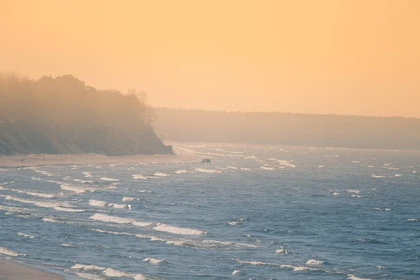 Eine Wunderschöne Morgenlandschaft Mit Einem Strand Der Ostsee Künstlerische Farbenfrohe — Stockfoto