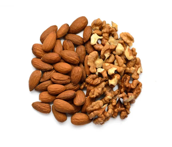 Círculo Nueces Nuez Almendras Dulces Aisladas — Foto de Stock