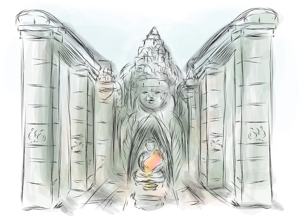 Angkor thom abstraktní ilustrace — Stockový vektor