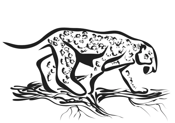 Illustration abstraite jaguar — Image vectorielle