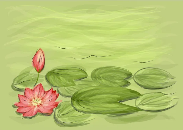 Lotus abstracte illustratie — Stockvector