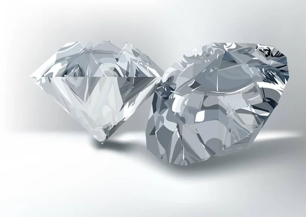 Coupe de pierres précieuses. diamant rond — Image vectorielle