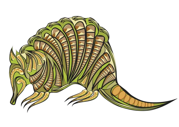 Armadillo. desain etnis - Stok Vektor