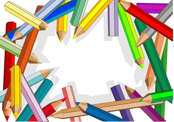 Frame of colored pencils — Stock Vector