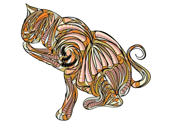 Rode ethnick kat — Stockvector