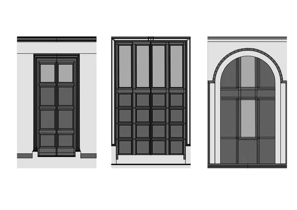 Portes sur blanc — Image vectorielle