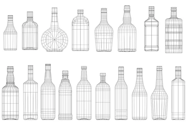 Set van fles — Stockvector