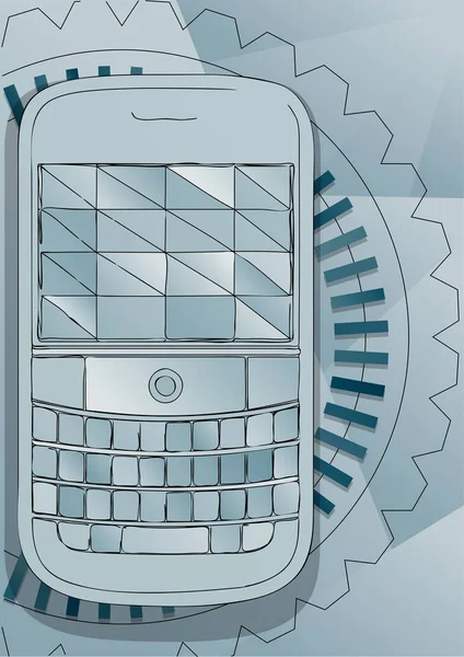 Téléphone à bouton-poussoir — Image vectorielle