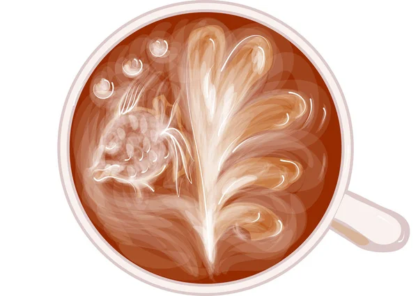 Coffee art on white — Stock Vector