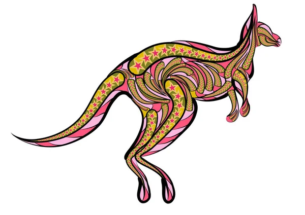 Kangourou ethnique abstrait — Image vectorielle