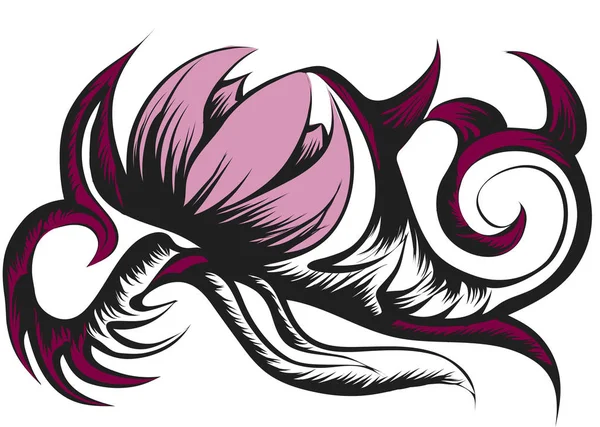 孤立的莲花纹身 — 图库矢量图片