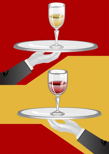 Copas de vino ilustración abstracta — Archivo Imágenes Vectoriales