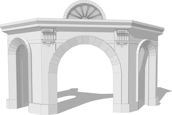 Arkitektoniska arch vektorillustration — Stock vektor