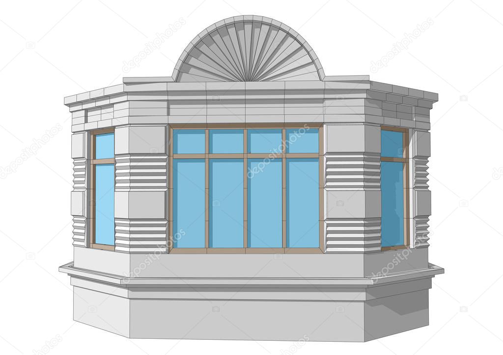 bay window vector illustration