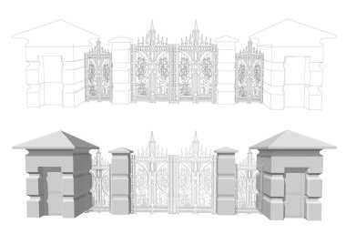 Sahte gates illüstrasyon soyut