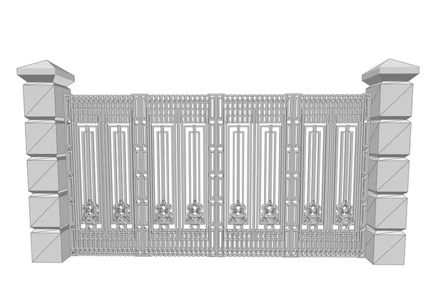 Illustration vectorielle de clôture métallique — Image vectorielle