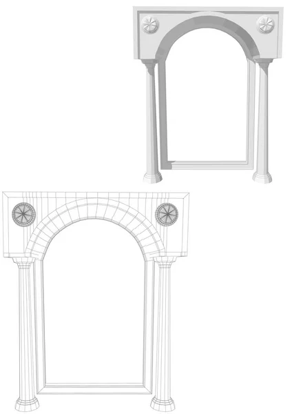 Arche avec colonnes — Image vectorielle