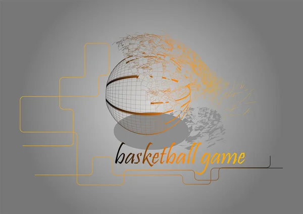 バスケット ボール ゲーム広告 — ストックベクタ