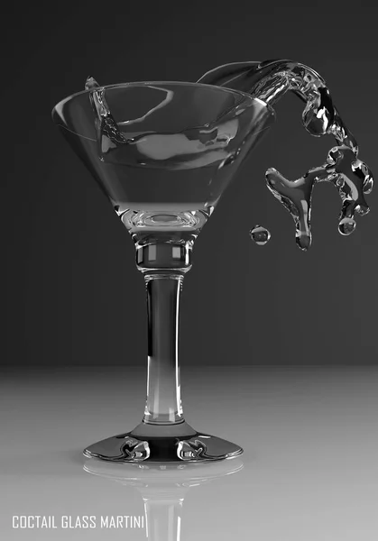 Coctail glass martini 3D illustration — Stock Photo, Image