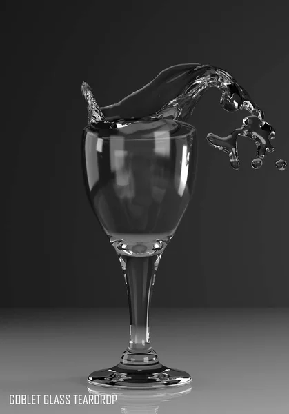 Goblet glass teardrop 3D illustration — Stock Photo, Image