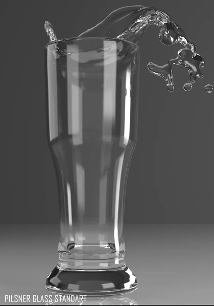 Pilsner glass standart 3D illustration — Stock Photo, Image