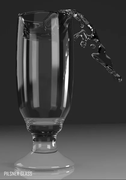 Pilsner szkła stąpający ilustracja 3d — Zdjęcie stockowe