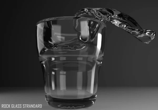 Felsen Glas Standard 3D Illustration — Stockfoto