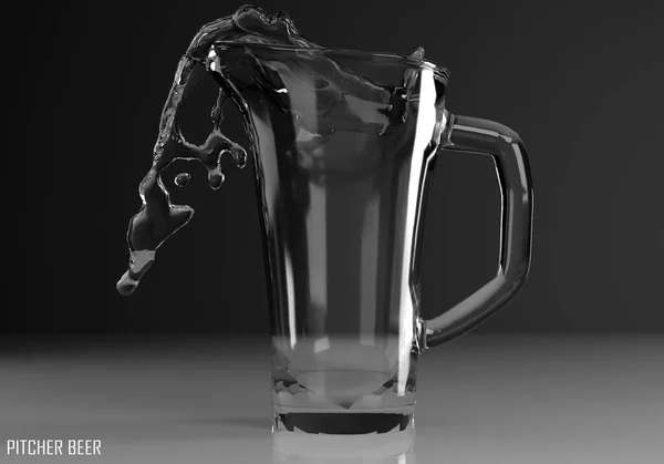 ピッチャー ビール 3 d イラスト — ストック写真