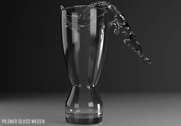 Pilsner glass weizen 3D illustration — ストック写真