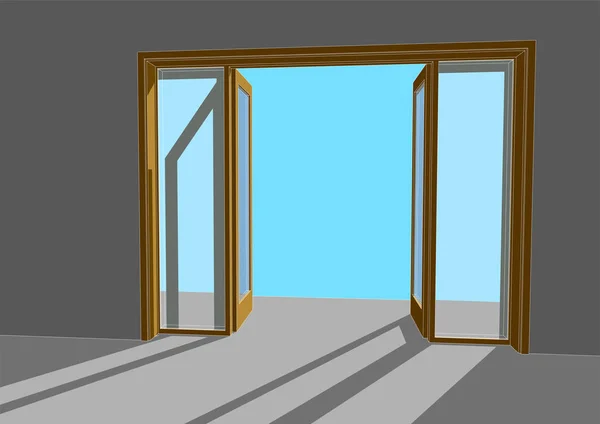 Öppen dörr vektor illustration — Stock vektor