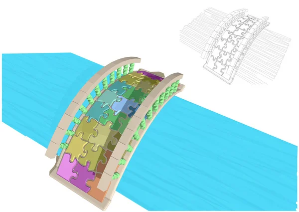 Abstracte rivier brug — Stockvector