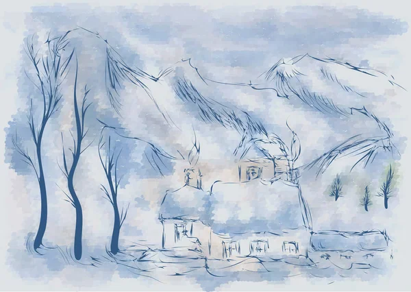 Suiza nieve ilustración — Archivo Imágenes Vectoriales